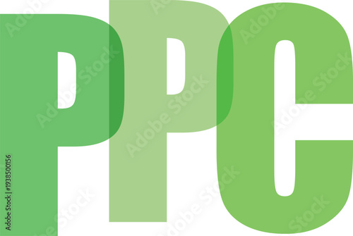 Green PPC Text Overlap on White Background