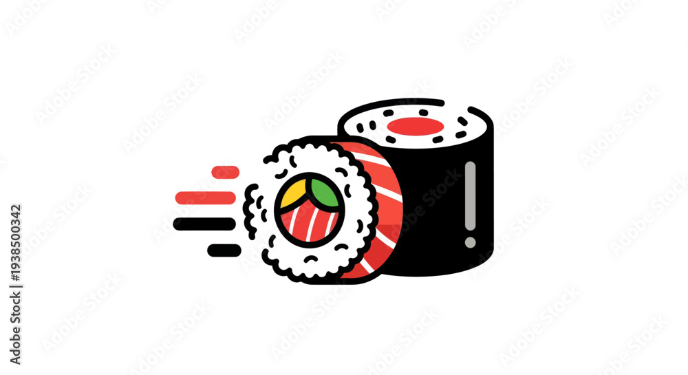 Obraz premium Sushi rolls isolated on white