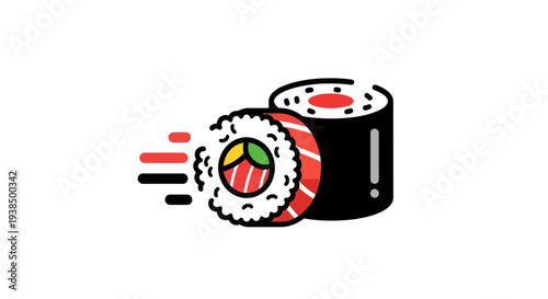 Sushi rolls isolated on white