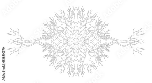 Neuron Cell Structure with Dendrites and Axon.