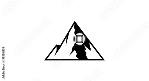 Microchip Circuit Board Mountain Peak Logo.