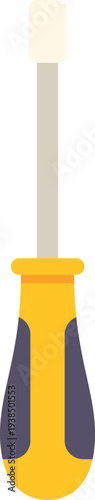 Flathead screwdriver providing a basic symbol for construction and household repairs