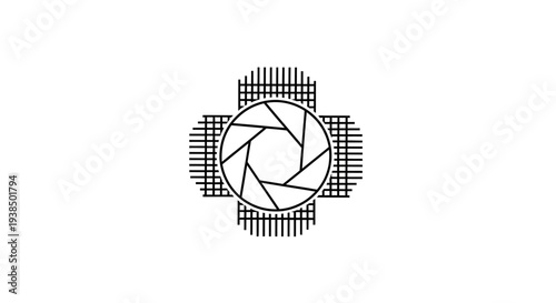 Camera Lens Aperture Shutter Blades Illustration.