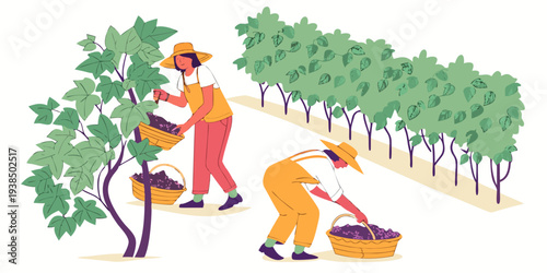 A person in a red jacket and blue pants is walking a small dog on a leash in a park. Vector