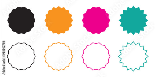 Jagged silhouettes vector set isolated on white background. Vector illustration. eps 10.