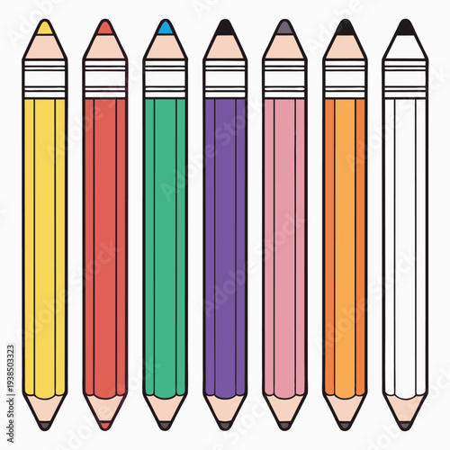 Set of colored pencils