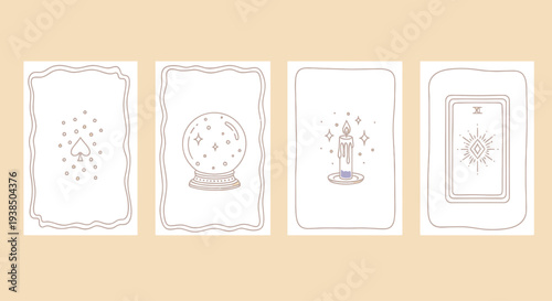 Mystical Tarot Cards and Fortune Telling Symbols