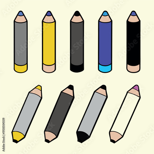 Set of colored pencils