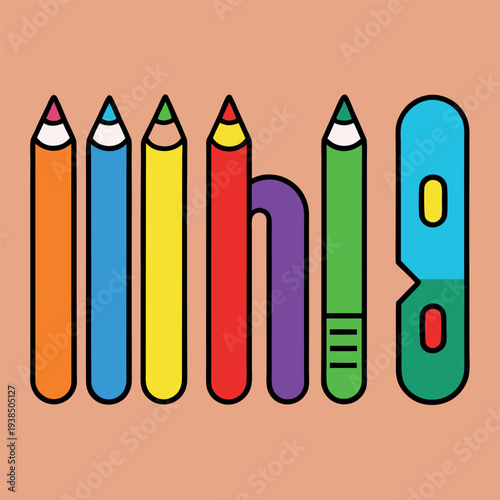 Set of colored pencils