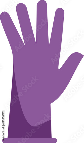 Purple medical glove illustrating hygiene, safety, and infection control