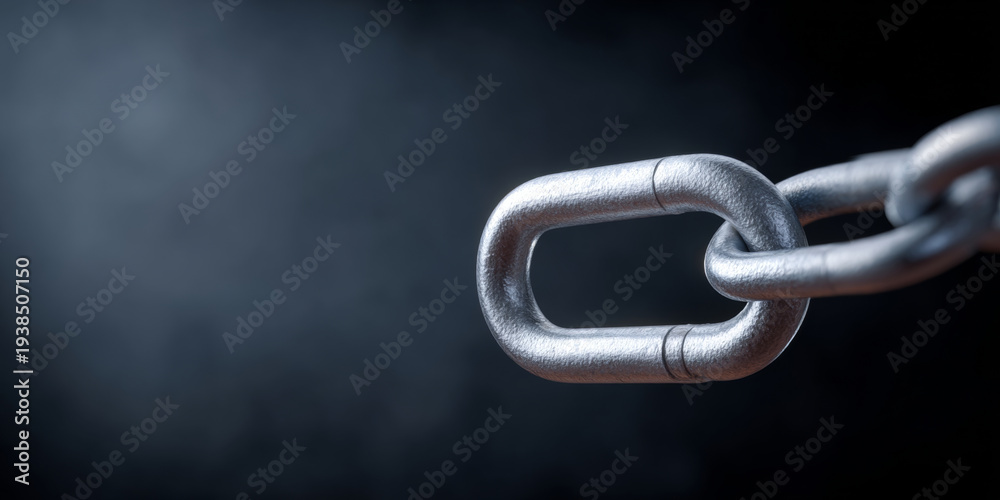 Naklejka premium Close-up of metal chain link connection