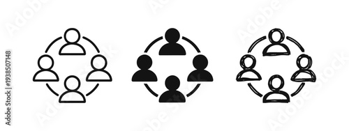 Social Network People Community Group Icon Set