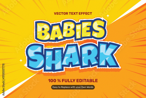 Babies Shark Cartoon Text Effect