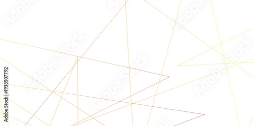 Abstract minimal white background with thin gold linear geometry, elegant intersecting metallic lines pattern for modern branding design