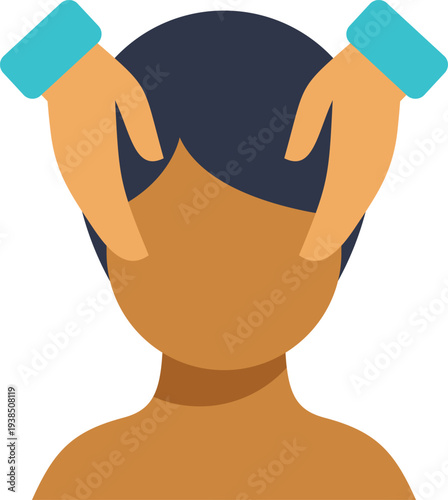 Person receiving a therapeutic head and face massage for wellness