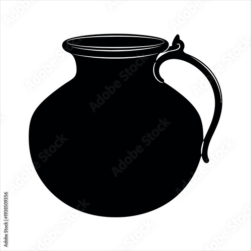 black and white ceramic jug