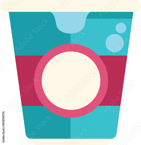 Yogurt or dairy product container with a blank label for branding