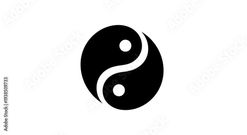 Yin yang symbol on white background
