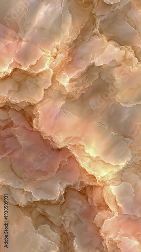 Abstract red and yellow wave pattern with shiny silk texture and gold light design on a liquid satin fabric wallpaper backdrop