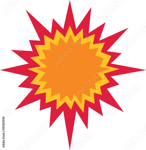 Comic explosion graphic showing a dynamic burst or sudden impact