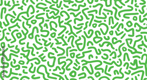 Vibrant green squiggly line pattern on white background