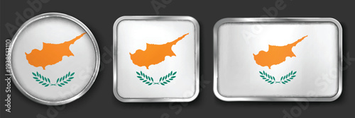 Foto CYPRUS Metallic Flag Collection, Circular, Square and Rectangular CYPRUS Flag Ba