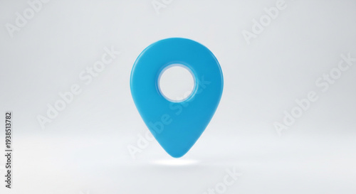 Free Download Blue location pin icon on white background, symbolizing navigation and direction - GFXLoad