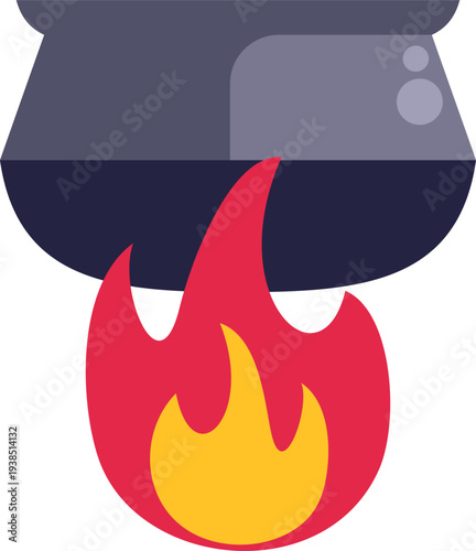 Cauldron over a vibrant flame creating a magical potion