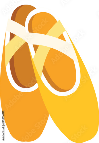 Yellow pointe shoes representing dance, elegance, and artistic expression