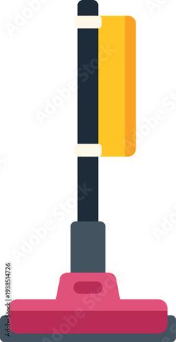 Upright vacuum cleaner representing household cleaning and technology