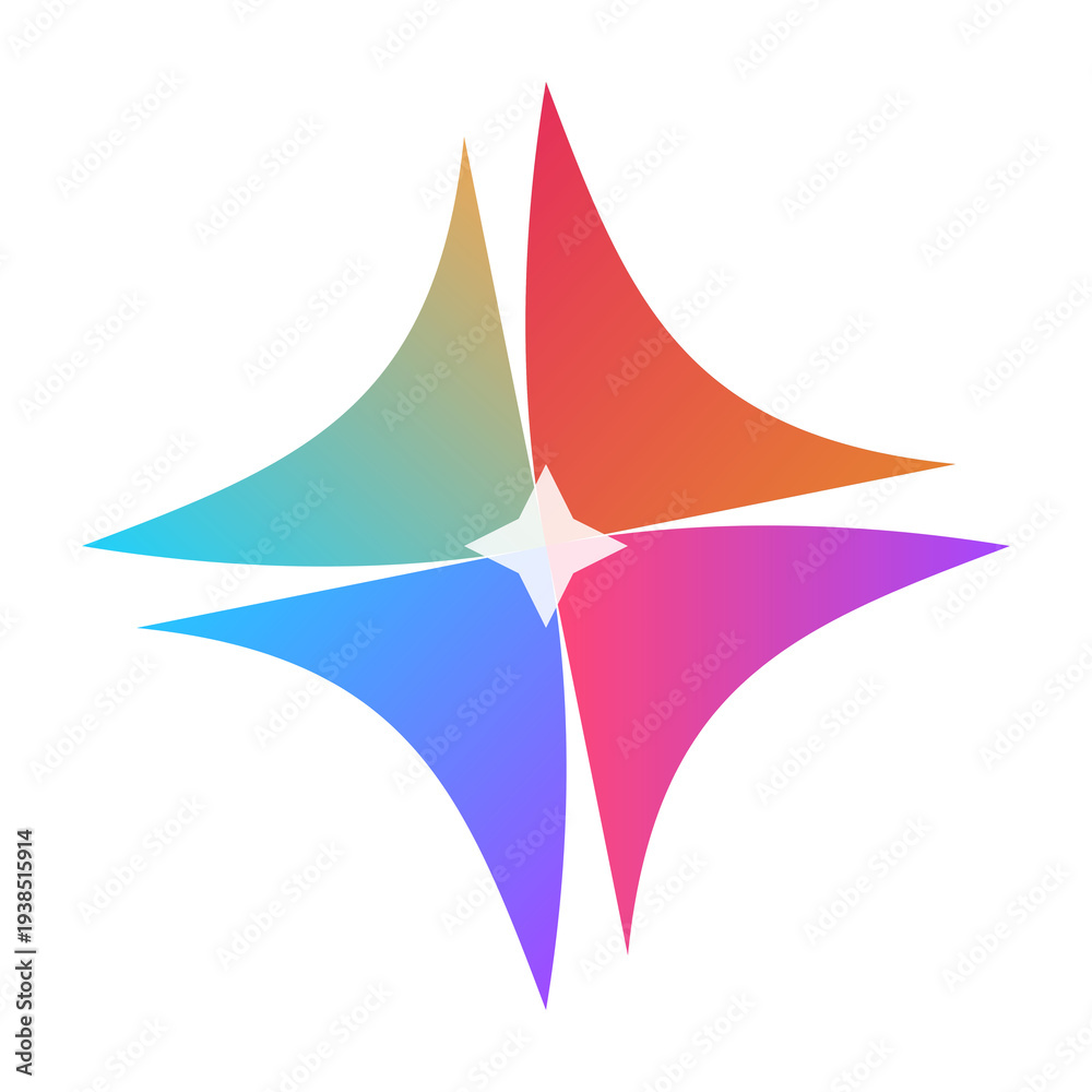 Obraz premium Multicolor starburst logo vector graphic