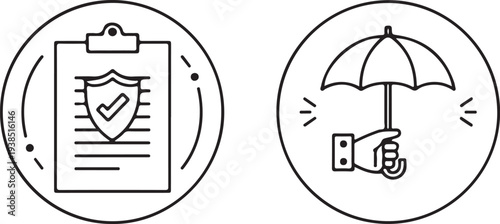 Security icon set. Security and Protection symbol collection. Safety, insurance, cybersecurity, data protection,