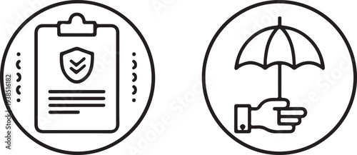 Insurance line icons set. Vector protection signs.