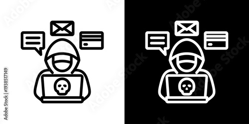 Social Engineering Icon Set Vector Collection Isolated In Black And White