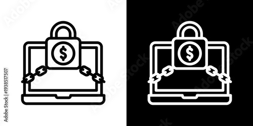 Ransomware Icon Set Vector Collection Isolated In Black And White