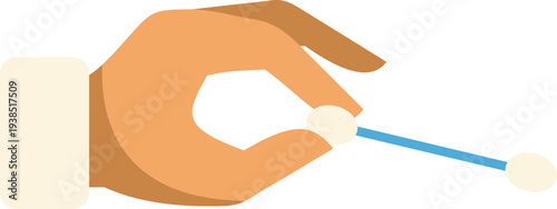 Hand holding a cotton swab, representing hygiene and personal care