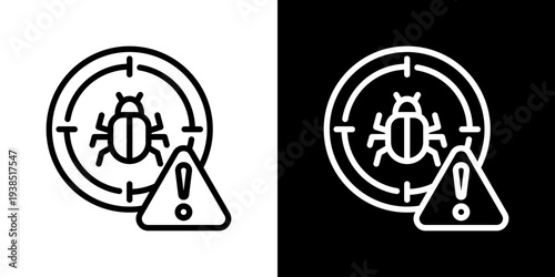 Virus Scan Icon Set Vector Collection Isolated In Black And White