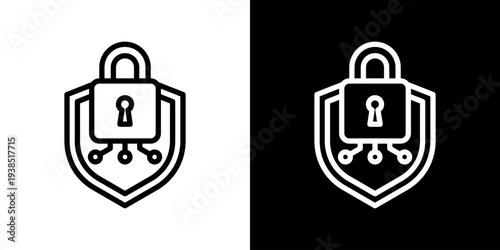 Security Lock Icon Set Vector Collection Isolated In Black And White