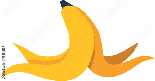 Banana peel representing a hazard, waste, and eco friendly waste disposal theme