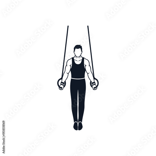 Man exercising with resistance bands illustration.