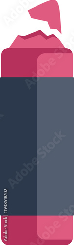 Broken pink crayon illustrating school creativity concept