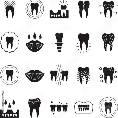 Set of dental icons