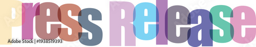 Colorful Overlapping 'Press Release' Text Design
