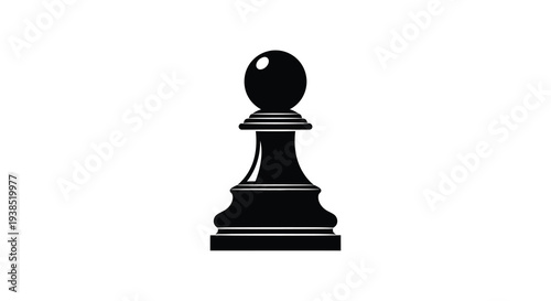 A stark silhouette of a black chess pawn against a clean white background high quality professional