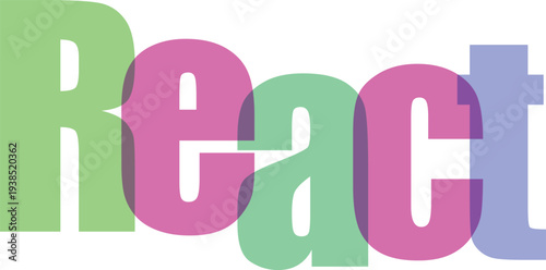 Foto React Word Overlap Typography Design