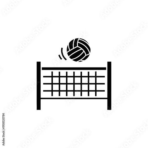 Volleyball hitting the net during a game.