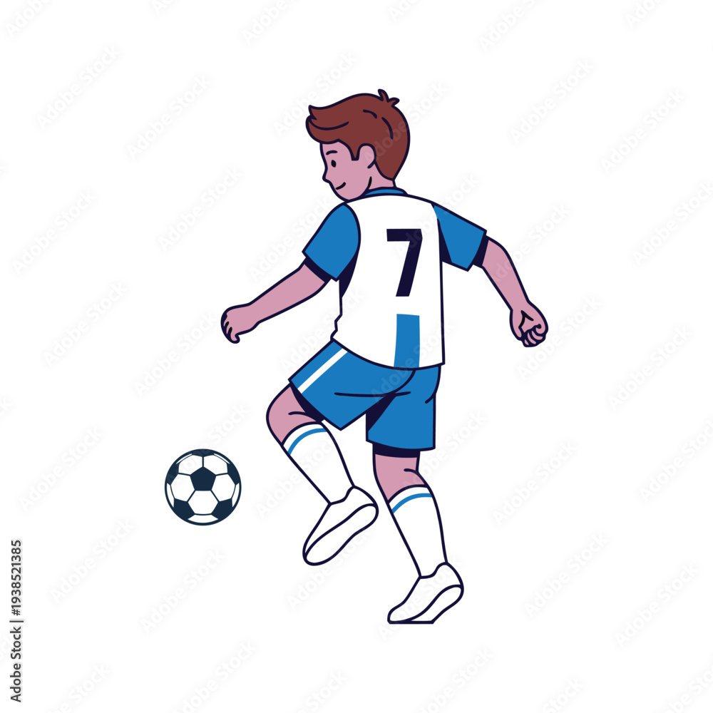 Obraz premium Soccer Player Kicking Ball Action Shot | Football Kick Dynamic Pose 