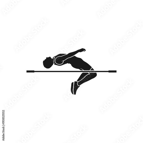 Man jumping over a hurdle in a track and field event.
