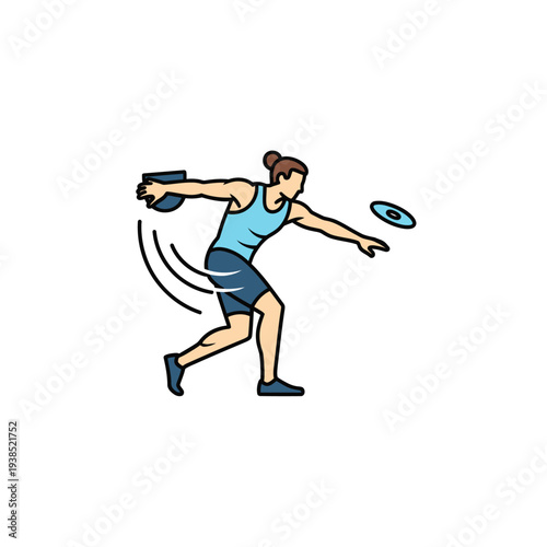 Woman playing frisbee in dynamic pose.