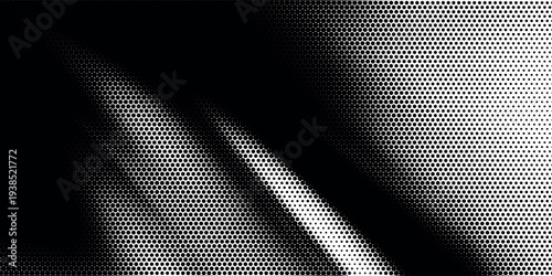 Dotted gradient halftone background. Horizontal seamless dotted pattern in pop art style. Abstract modern stylish texture. Fade gradient black and white half tone background. Eps10